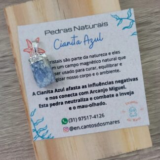 Pingente Cianita Azul (banho de prata)